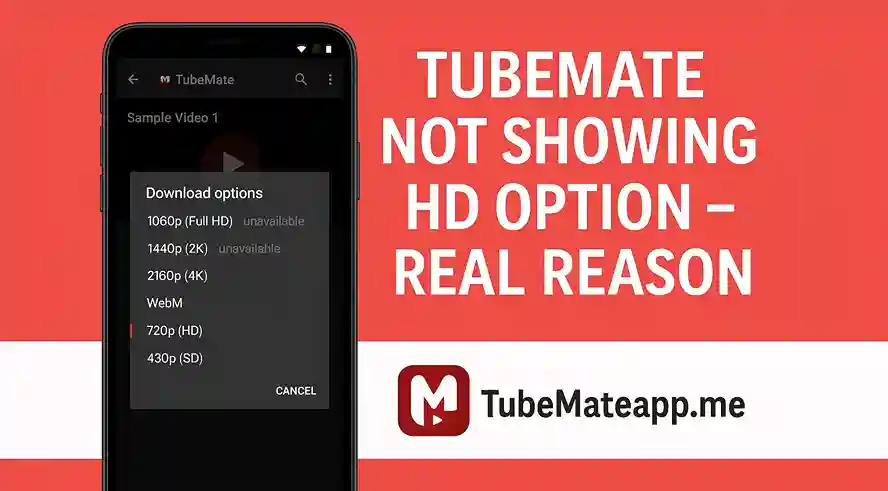 TubeMate Not Showing HD Option – Real Reason